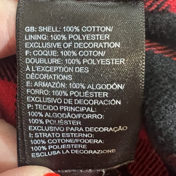 The North Face Men’s Red Plaid Flannel Shirt Size Large Buttons 100% Cotton - Picture 9 of 15